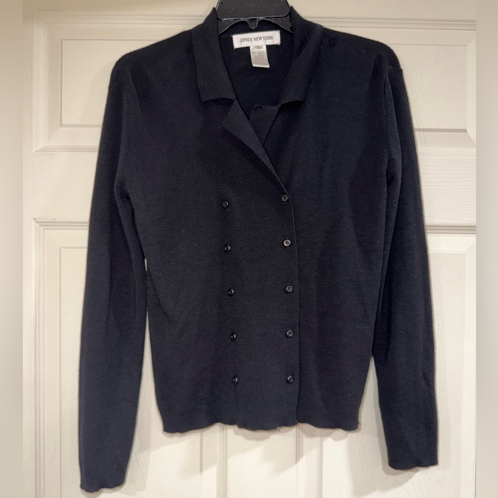 Women’s Jones New York Black Wool Cardigan Sweater